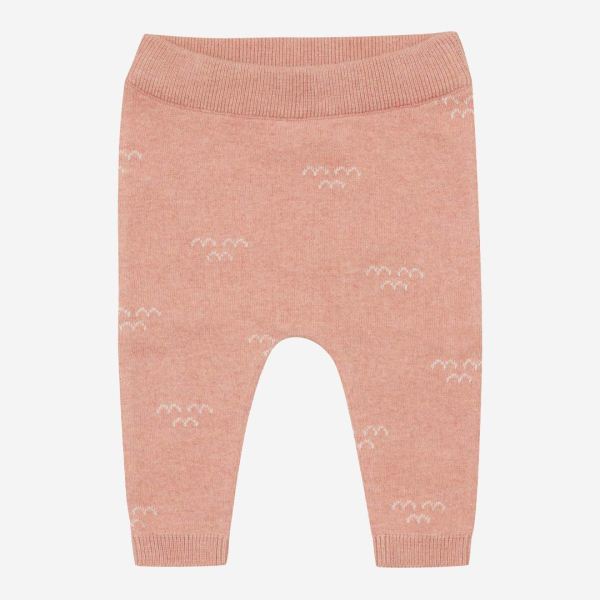 Baby Harempant Birds von Puri Organic aus Bio-Baumwolle und Seide in dusty coral/ natur