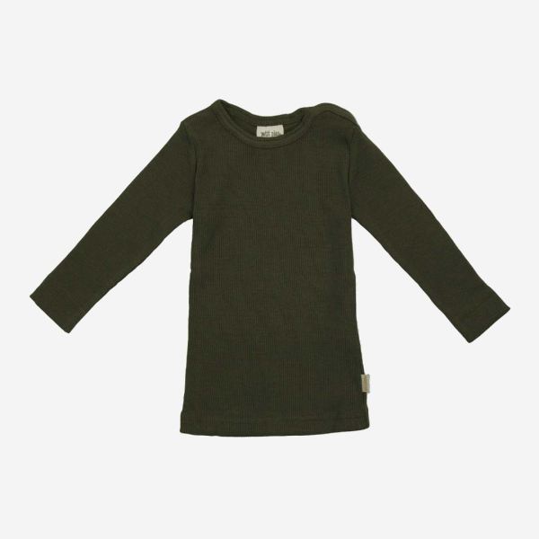 Kinder Langarm Shirt von Petit Piao aus Bio-Baumwolle/Modal in ivy green