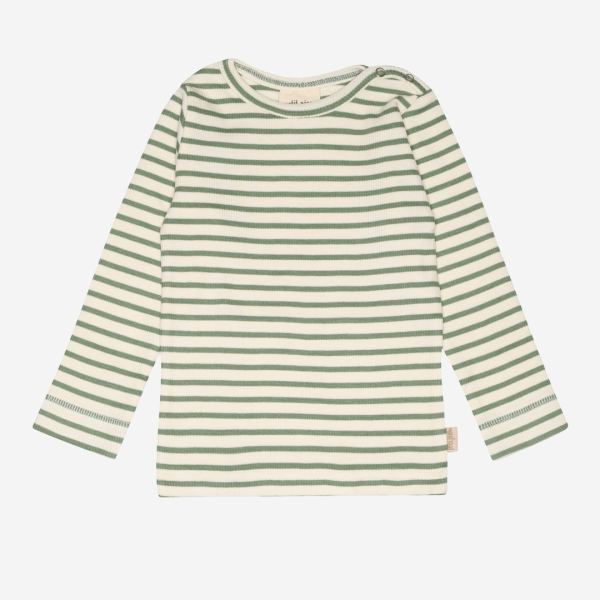 Baby und Kinder Langarm Shirt von Petit Piao aus Bio-Baumwolle/Modal in Ringel spring green