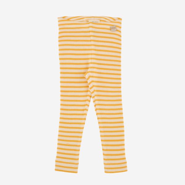 Baby und Kinder Leggings von Petit Piao aus Bio-Baumwolle/Modal in Ringel yellow sun/cream