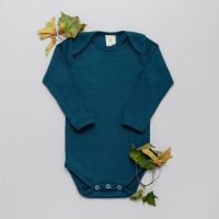 Baby Body langarm von Organic by Feldmann aus Baumwolle in petrol-blau 2
