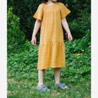 Kinder Musselin Kleid von People Wear Organic aus Bio-Baumwolle in gelb 4