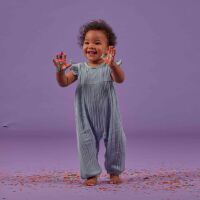 Baby Overall MARLI BUTTERFLY dusty blue 3 Monate
