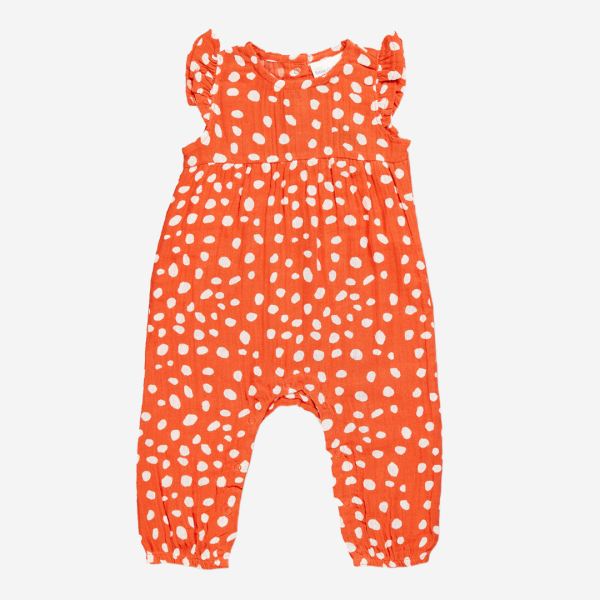 Baby Musselin Overall MARLI BUTTERFLY von Sense Organics aus Bio-Baumwolle in rusty red