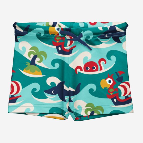 Kinder Badehose von Maxomorra aus recyceltem Polyester in Tropical Ocean