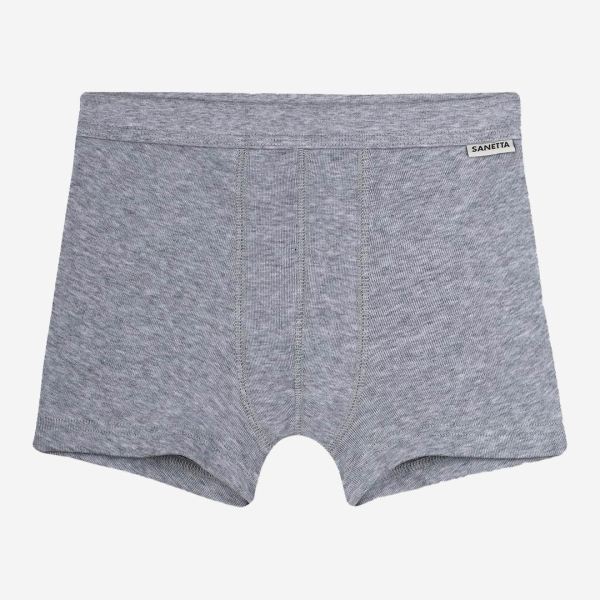 Kinder Boxershorts aus Bio-Baumwolle von Sanetta in hellgrau melange