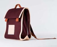 Schultasche Aubergine von Hänska aus Bio-Baumwolle seite