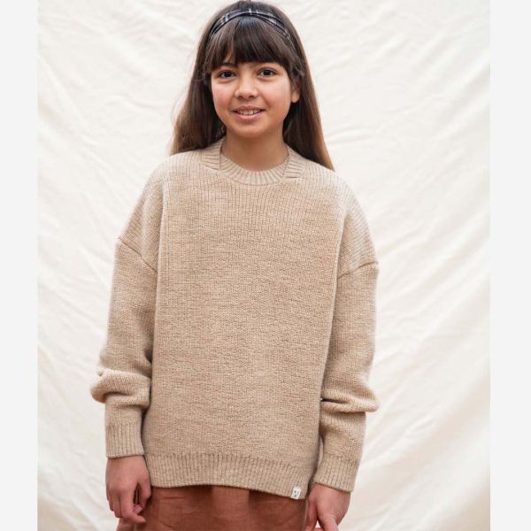 Kinder Pullover Sia von Matona aus Merinowolle und Alpakawolle in camel