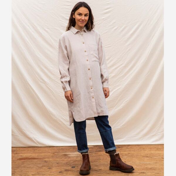 Damen Shirtdress Pepi von Matona aus Leinen in pale clay