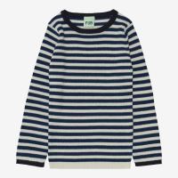 Kinder Rib Pullover von FUB aus Merinowolle in ecru/royal...