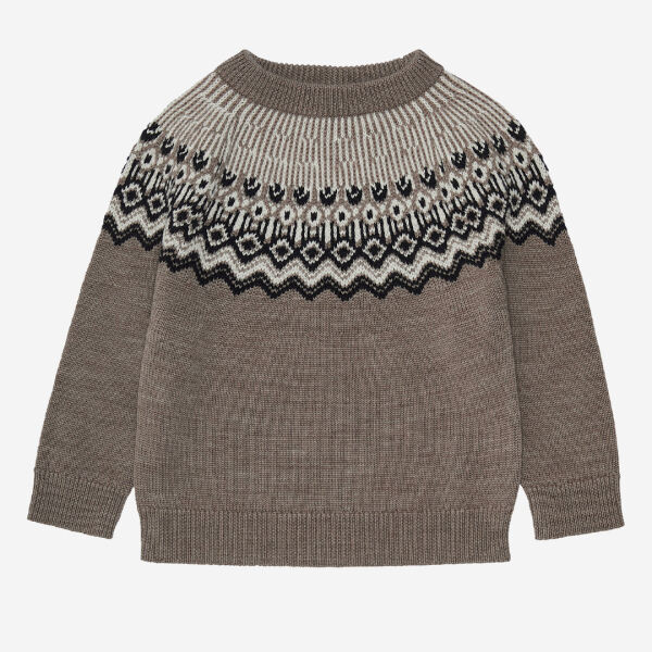 Kinder Pullover Fair Isle von FUB aus Wolle in beige melange