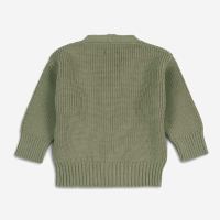 Kinder Grobstrick Cardigan von Halfen aus Merinowolle in olive 2