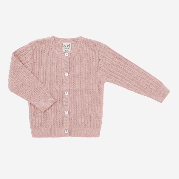 Baby Jacke Ajour von Puri Organics aus Bio-Baumwolle und Seide in misty rose