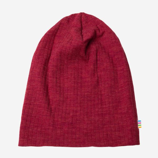 Kinder und Erwachsenen Beanie Mütze von Joha aus Merinowolle in fuchsia