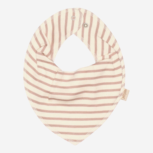 Baby Dreieickstuch von Petit Piao aus Bio-Baumwolle/Modal in Ringe adobe rose/offwhite