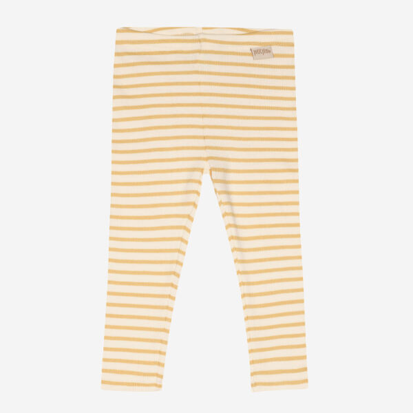 Baby und Kinder Leggings von Petit Piao aus Bio-Baumwolle/Modal in Ringel yellow corn/offwhite