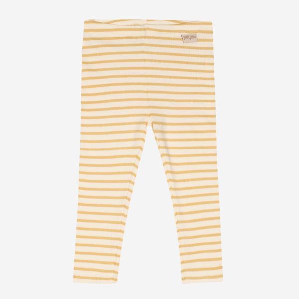 Baby und Kinder Leggings von Petit Piao aus Bio-Baumwolle/Modal in Ringel yellow corn/offwhite