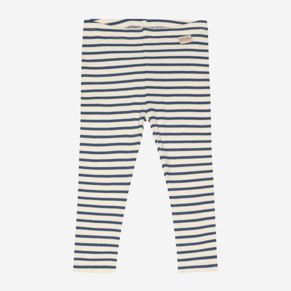 Baby und Kinder Leggings von Petit Piao aus Bio-Baumwolle/Modal in Ringel moonlight blue/offwhite