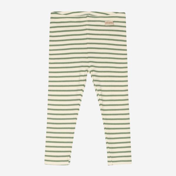 Baby und Kinder Leggings von Petit Piao aus Bio-Baumwolle/Modal in Ringel spring green/offwhite