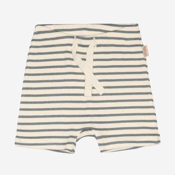 Baby und Kinder Shorts von Petit Piao aus Bio-Baumwolle/Modal in Ringel light petrol/offwhite