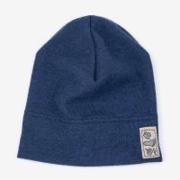 Beanie von Lilano aus Wolle/Seide in marine