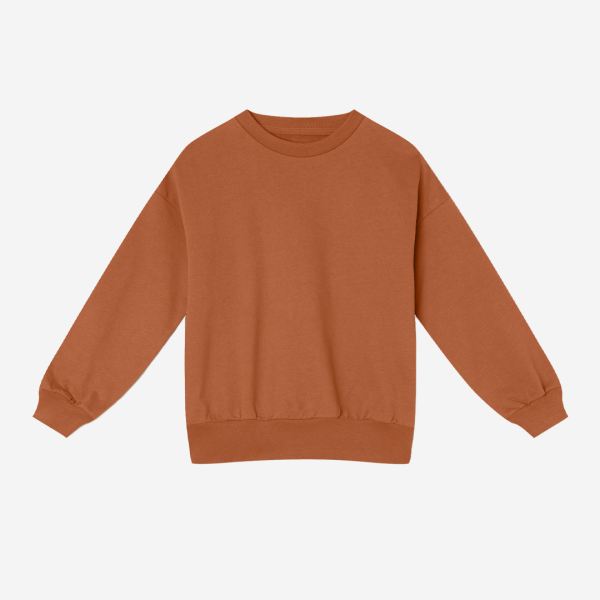 Kinder Boxy Sweater von Orbasics aus Bio-Baumwolle in caramel cookie