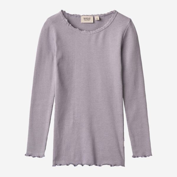 Kinder Rib-Shirt Reese von Wheat aus Bio-Baumwolle, Modal und Elasthan in lavender