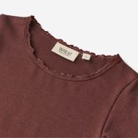 Kinder Rib-Shirt Reese von Wheat aus Bio-Baumwolle, Modal und Elasthan in aubergine 2