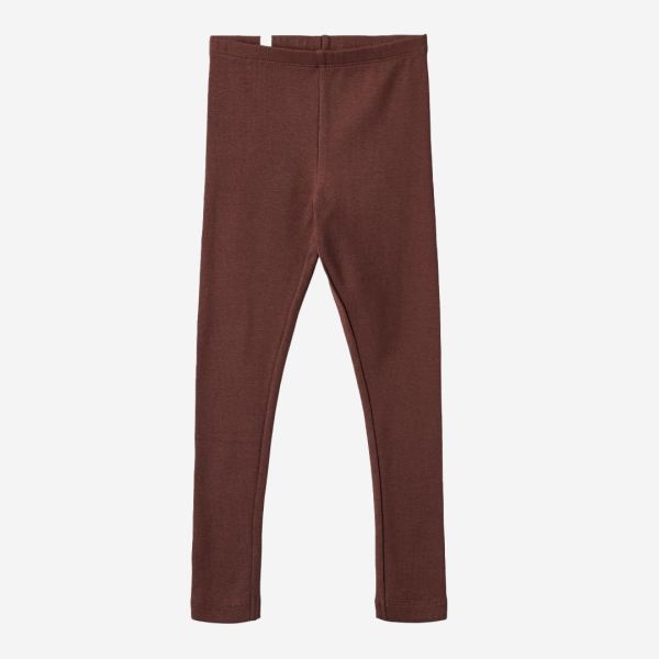 Kinder Rib Leggings Maddy von Wheat aus Bio-Baumwolle, Modal und Elasthan in aubergine