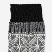 Norweger Socke von Hirsch aus Wolle für Erwachsene in schwarz/grau/natur 2