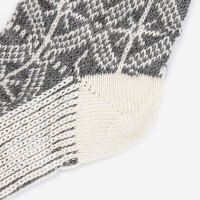 Norweger Socke von Hirsch aus Wolle für Erwachsene in schwarz/grau/natur 3