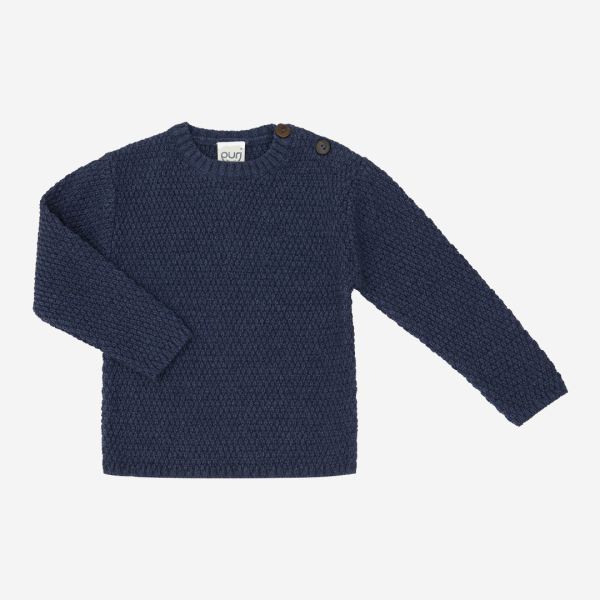 Kinder Pullover Struktur von Puri Organic aus Bio-Baumwolle und Wolle in navy