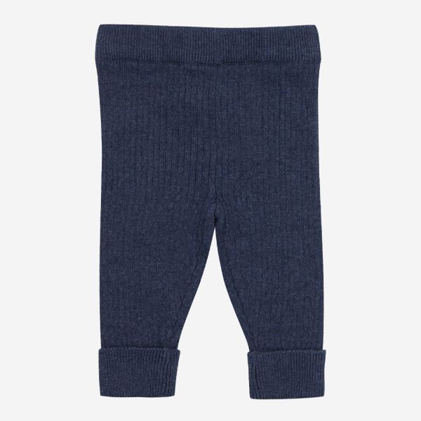 Baby Leggings Rippe von Puri Organics aus Bio-Baumwolle und Wolle in navy