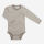 Baby Body von Puri Organics aus Bio-Baumwolle und Seide in taupe geringelt