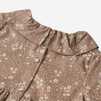 Kinder Kleid Violetta von Wheat aus Bio-Baumwolle in cocoa brown flowers 3