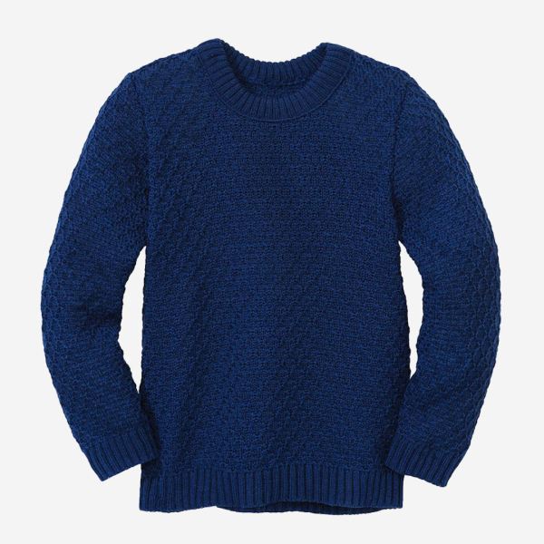 Kinder Pullover Aran von Disana aus Wolle in marine