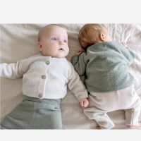 Baby Feinstrick Cardigan von Halfen aus Kaschmir-Wolle und Merinowolle in sage 4