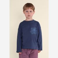 Shirt Carla wobble pocket von New Kids in the House aus Bio-Baumwolle in space blue 2