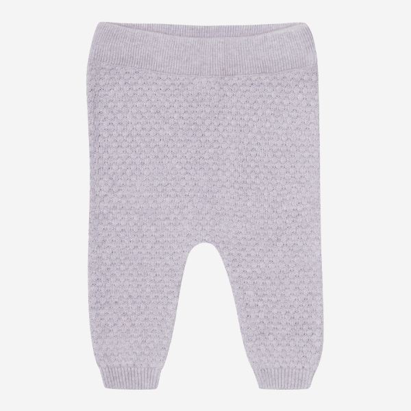 Baby Strickhose Popcorn von Puri Organic aus Bio-Baumwolle und Leinen in lavendel