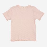 Kinder T-Shirt Pointelle kurzarm von Copenhagen Colors aus Bio-Baumwolle in dusty rose