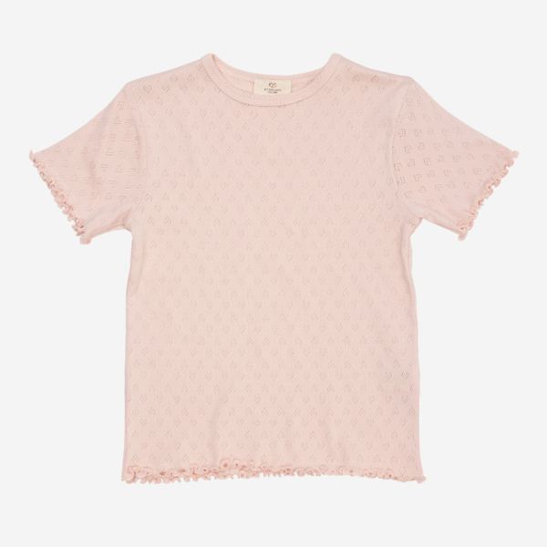 Kinder T-Shirt Pointelle kurzarm von Copenhagen Colors aus Bio-Baumwolle in dusty rose