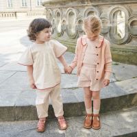 Kinder T-Shirt Pointelle kurzarm von Copenhagen Colors aus Bio-Baumwolle in dusty rose 2