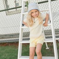 Kinder Shorts Pointelle von Copenhagen Colors aus Bio-Baumwolle in pale yellow 2