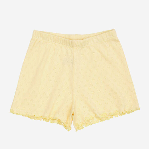 Kinder Shorts Pointelle von Copenhagen Colors aus Bio-Baumwolle in pale yellow