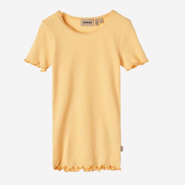 wheat t-shirt rib maedchen pale apricot