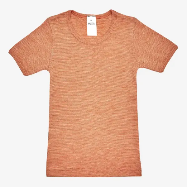 T-Shirt Hocosa Bio-Baumwolle Wolle Seide orange meliert