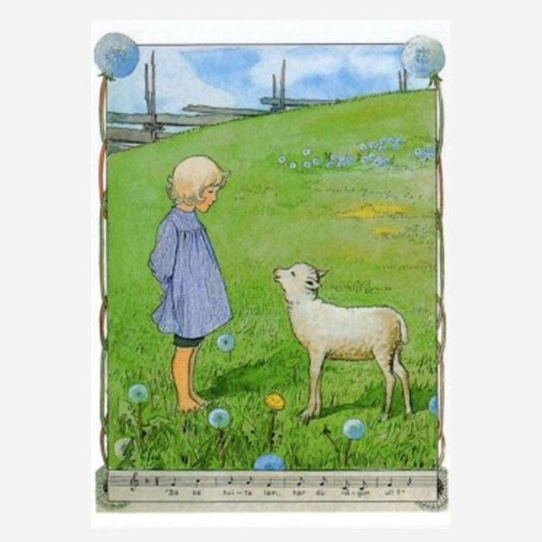 Postkarte „Kind mit Schaf“ von Elsa Beskow