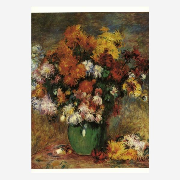 Postkarte „Vase mit Chrysanthemen“ von Auguste Renoir