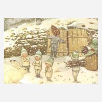 Postkarte „Wichtelkinder Winter“ von Elsa Beskow