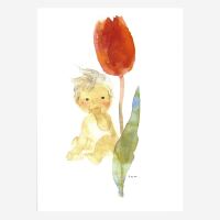 Postkarte „Tulpe und Baby“ von Chihiro Iwasaki